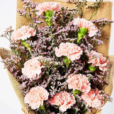 Pink Carnation and Limonium Bouquet